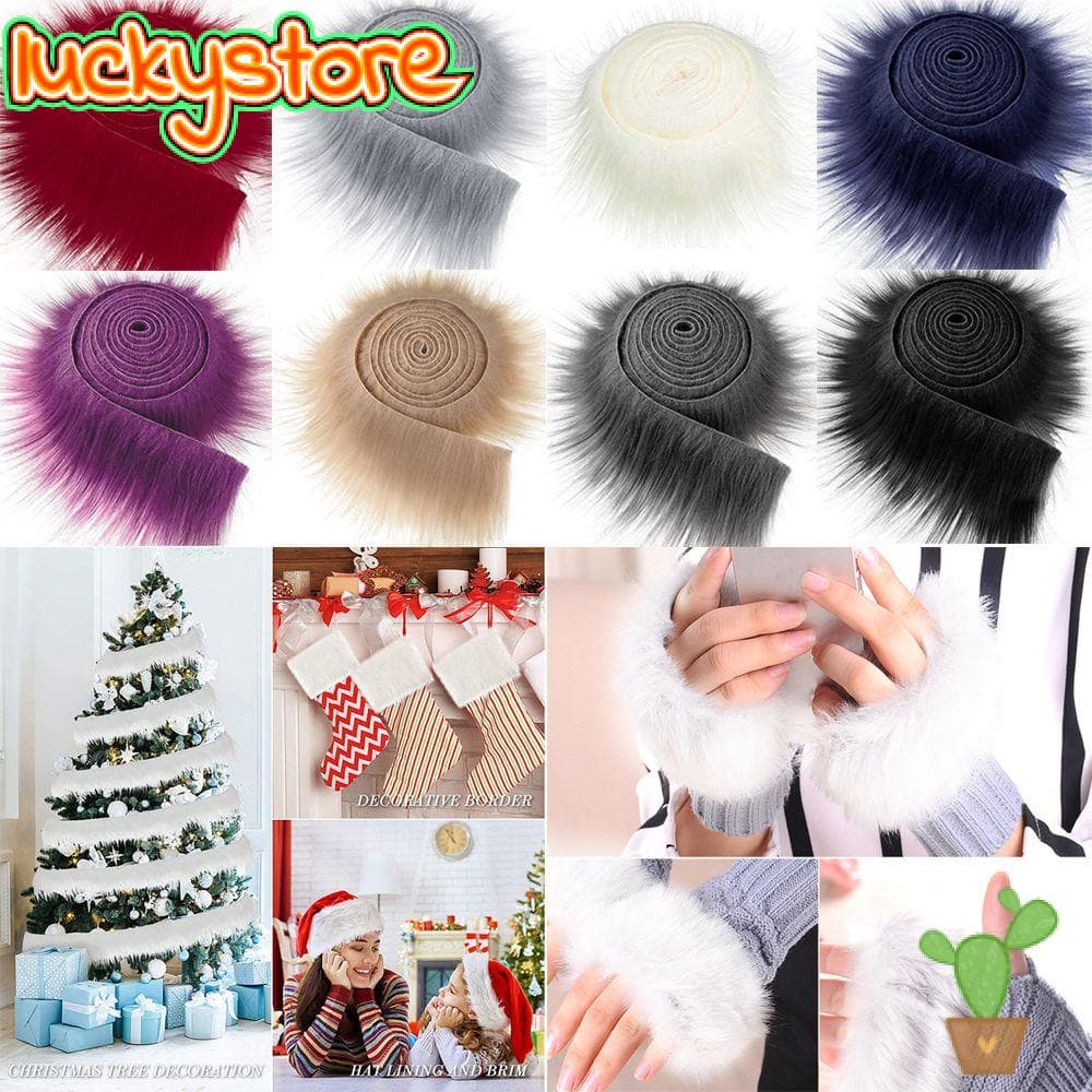 LS 1,5m Fitas De Fita De Pele Falsa Para Artesanato DIY/Fantasia De Inverno De Costura Artesanal Com Aparar De Pelúcia