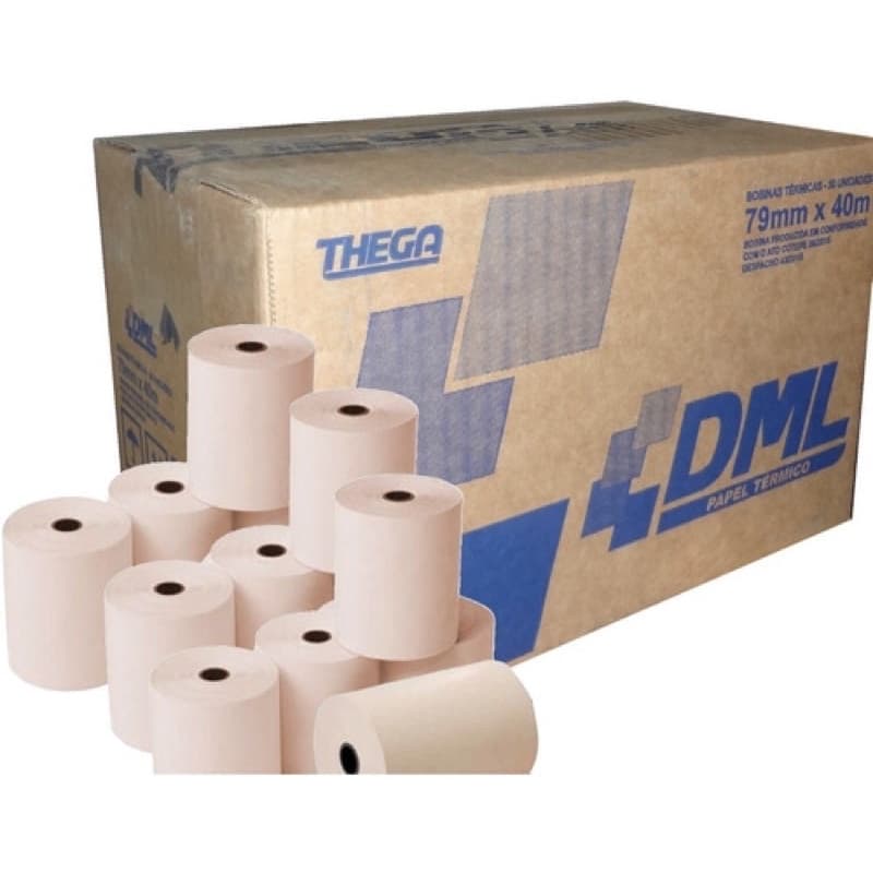 Bobina Termica 80x40 metros 79mmx40m Cupom Fiscal Não Fiscal Ecf Pdv Recibos pedidos comanda senhas