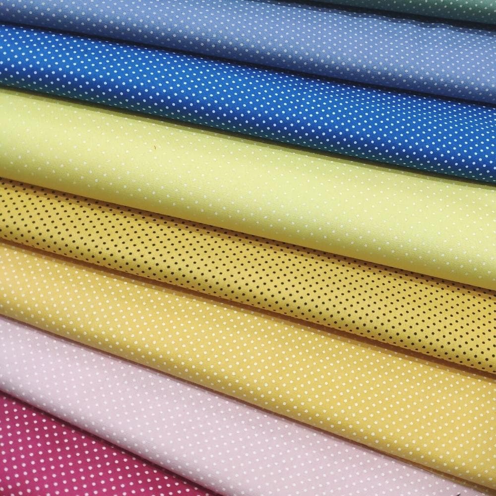 Tecido Tricoline Micro Poa Bolinhas Miudas Várias Cores 100% Algodão