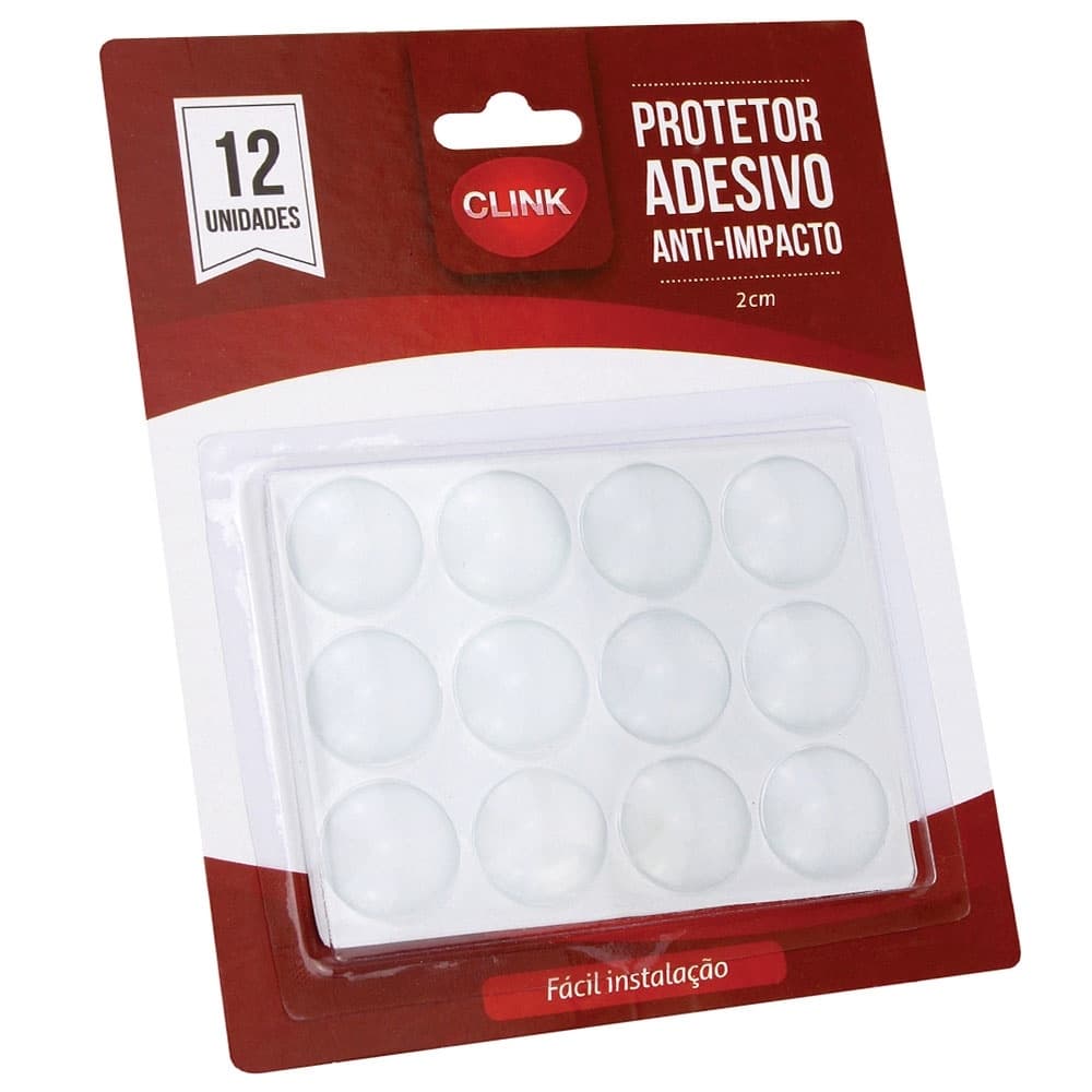 Protetor de Silicone Adesivo Anti-Impacto 2cm com 12 Unidades CK4002 Clink