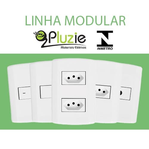 Conjunto de Interruptor e Tomada Pluzie Modular 10A ou 20A padrão 4x2