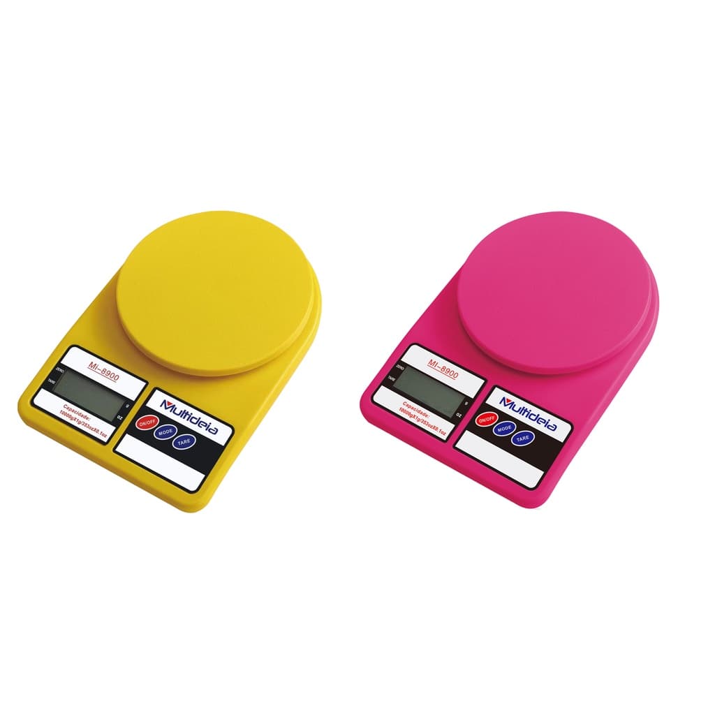 Balança de Cozinha Colorido Amarela ou Rosa até 10kg