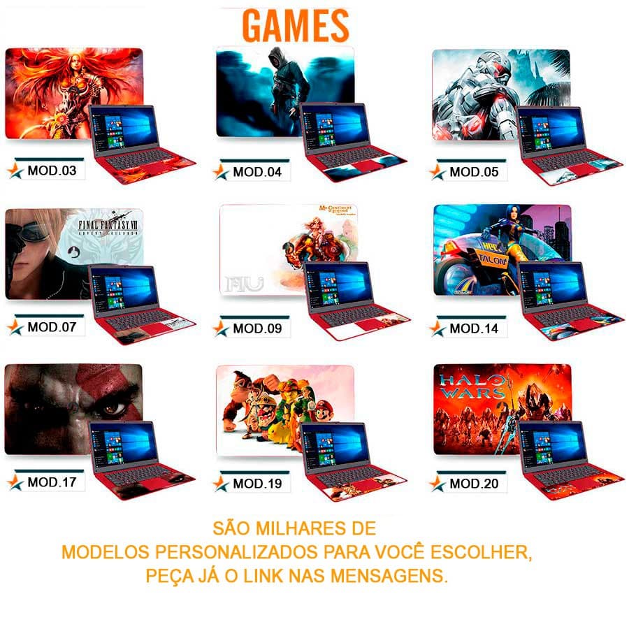 Adesivo Skin para Notebook, Netbooks e Tablets, Capa, Fazemos Com qq Imagem -  Personalizado (Somente tampa)