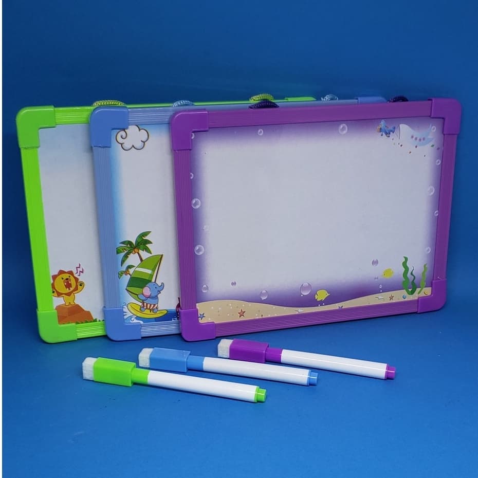 Quadro Branco Infantil Lousa Para Escrever - Um lado educativo com Alfabeto Ilustrado