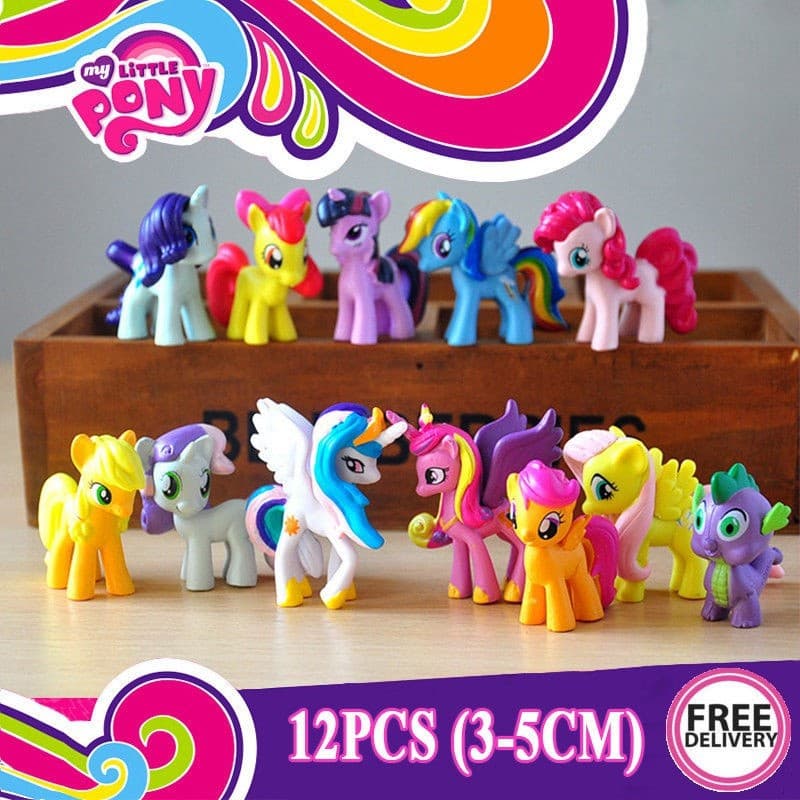 12 Pçs/Set Cor Aleatória My Little Pony PVC Bolo Topper Figuras De Ação Para Crianças/Meninas