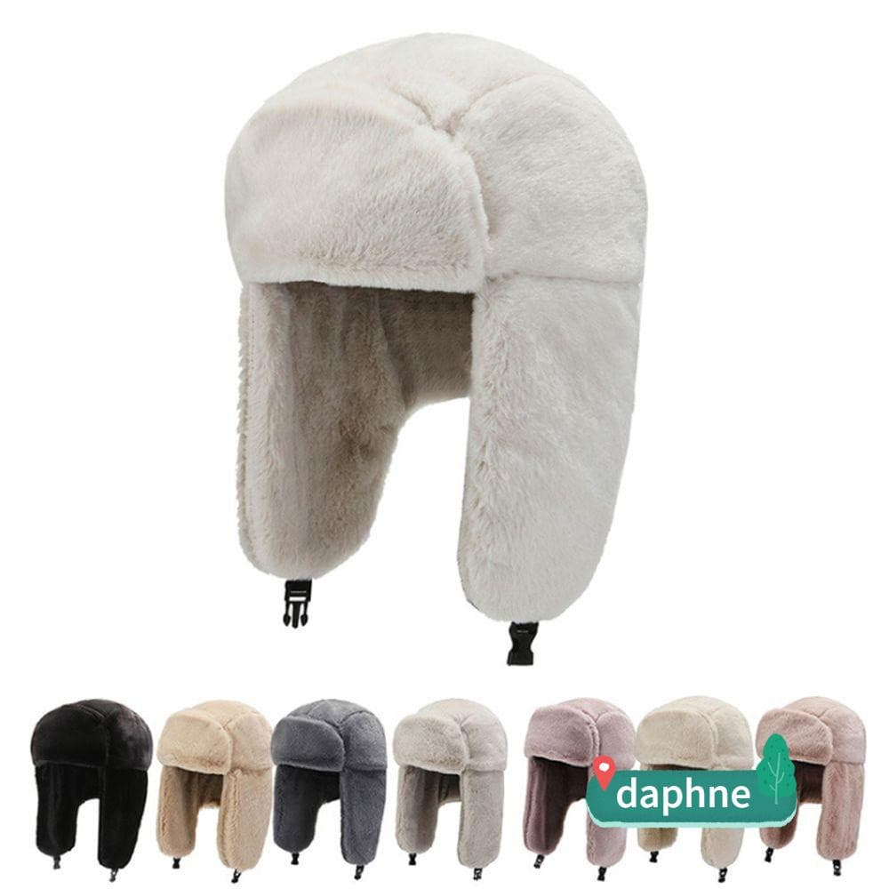 DAPHNE Women Men Trapper Warm Earflap Bonnet Thick Plush Windproof Russian Ushanka Bomber Hat/Multicolor