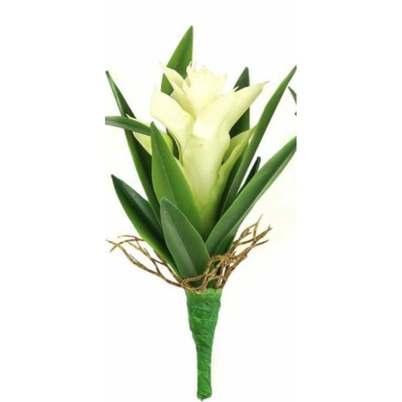 Planta Mini Bromélia Artificial  em Silicone Muito Realista com 17 cm de Comprimento