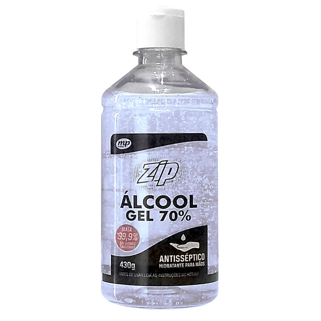 Álcool em Gel Antisséptico Zip Clean 430g | Não resseca a pele