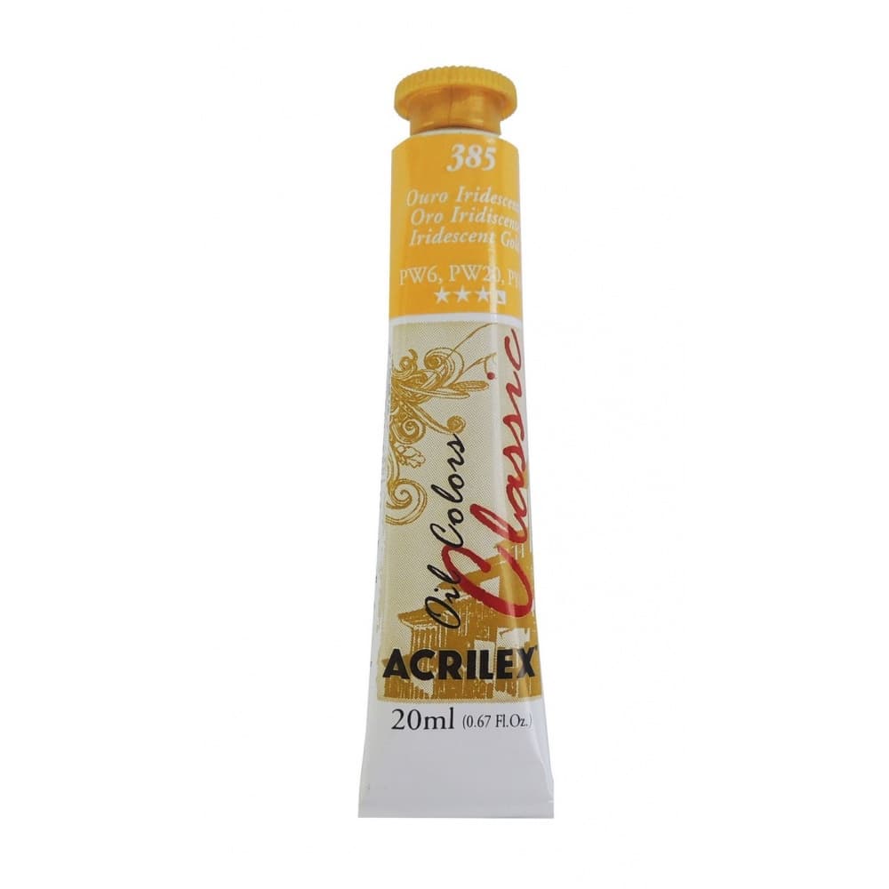 Tinta a Oleo Ouro Iridescente 385 - Acrilex 20 ml
