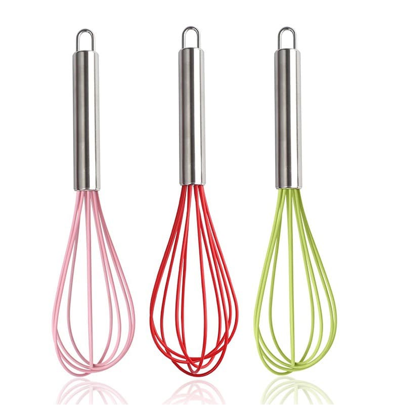 Batedor De Ovos Silicone Cabo Aço Inox