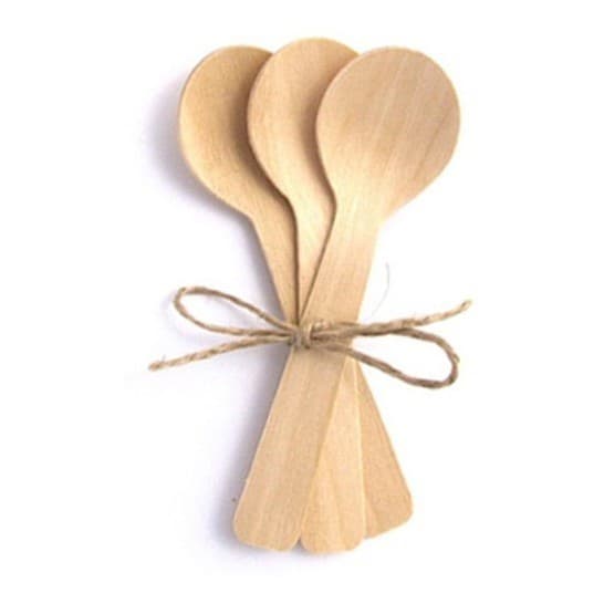 Mini Colher De Madeira 10cm Descartável 100 Uni