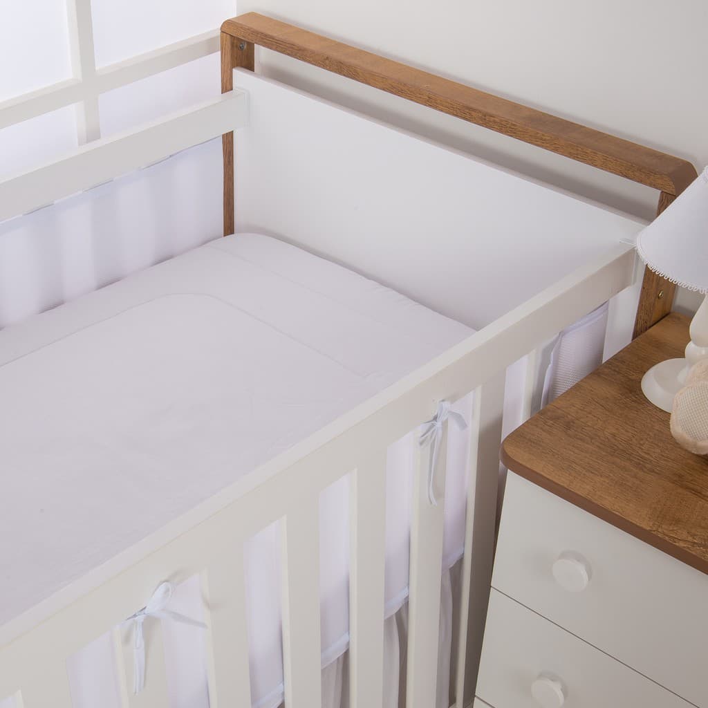 Tela / Telinha Respirável Protetora Para Laterais de Berço Padrão Americano Com Velcro nas Pontas