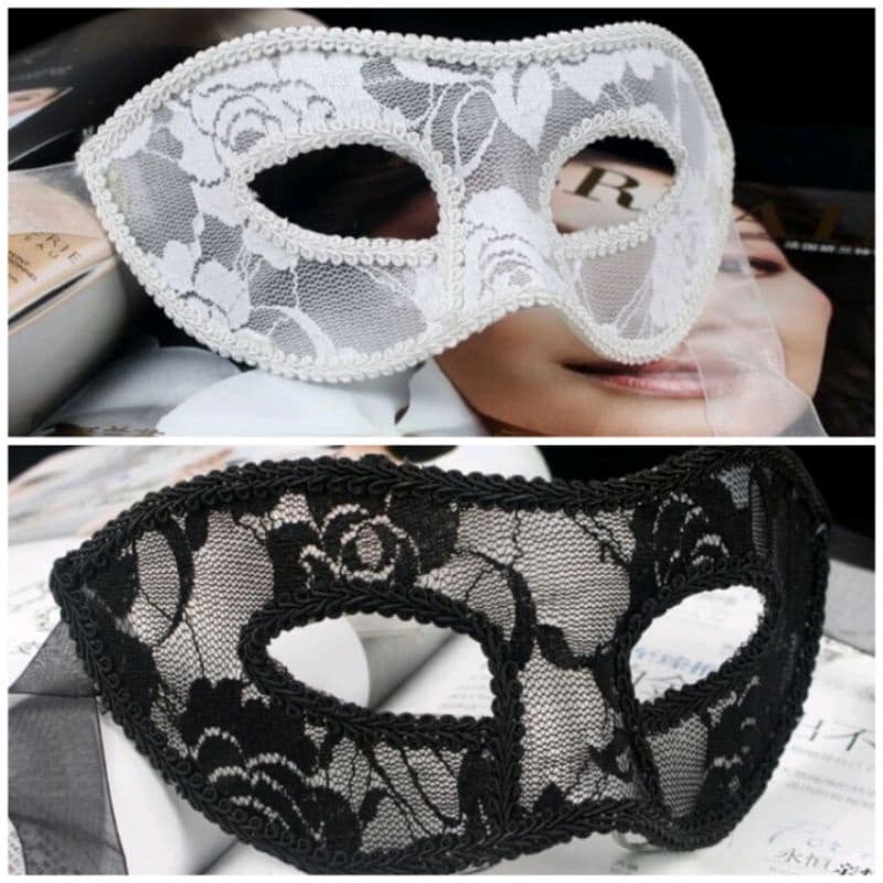 2 Máscara Feminina Ou Masculina De Renda Veneziana Para Baile/ Fantasia/ Festa/ Comemoração