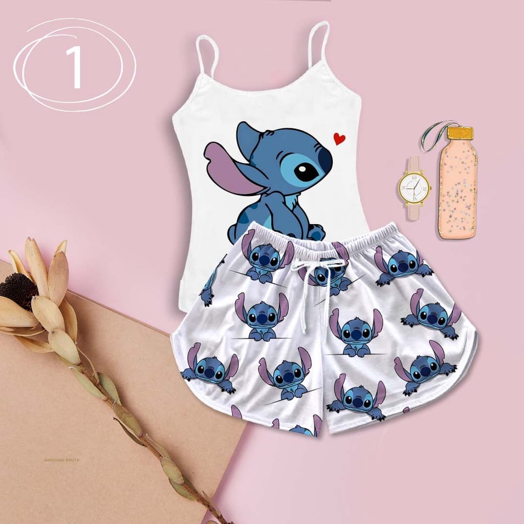 Baby Doll Feminino Adulto Stitch