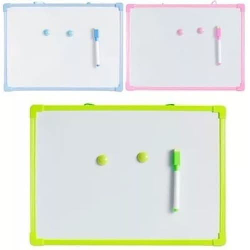 1X Lousa Quadro Branco Magnético Moldura Apagável C/Caneta E Imã 35x50cm