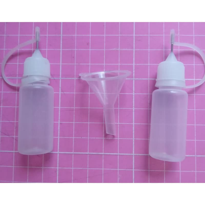 Kit 2 tubos de cola Bico Fino 10 ml + Mini Funil