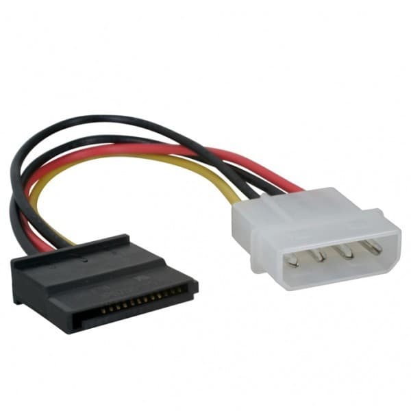 Cabo Adaptador Sata De Força Hd Ssd, Dvd, Fonte