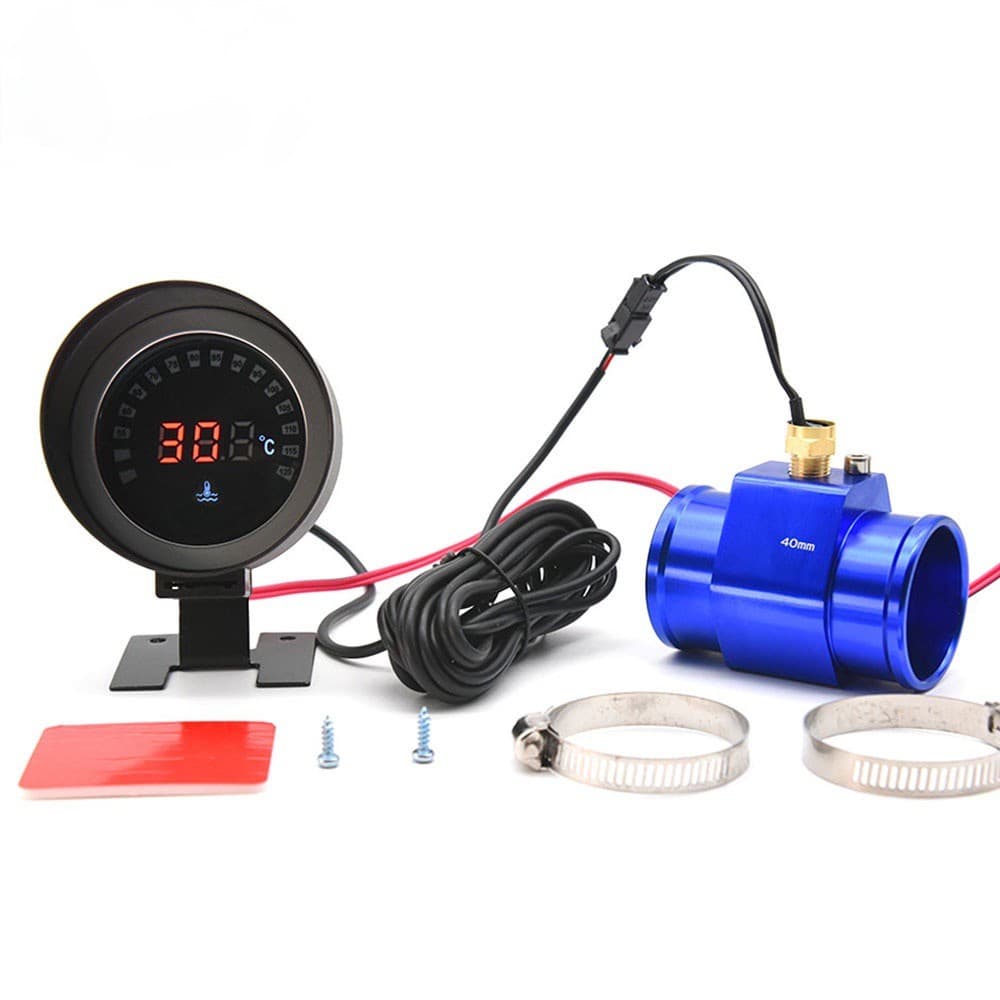 Nova LCD Medidor De Temperatura Da Água + sensor 10MM Display Digital De Carro Fumaça Lens Auto Gage