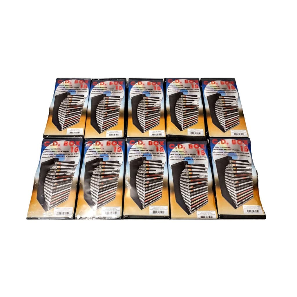 Kit 10 Porta CDs - Box Modular para 15 CDs
