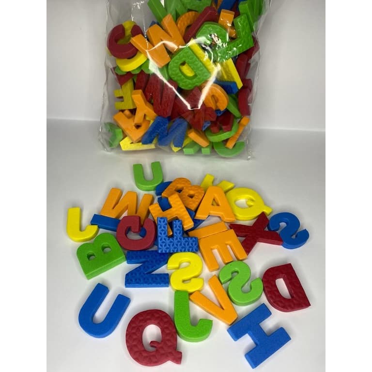 KIT LETRAS DE 7MM EM EVA COM 5 ALFABETOS COMPLETOS - PACOTE COM 130 UNIDADES - alfabeto eva - TAMANHO 3,5CM CADA LETRA