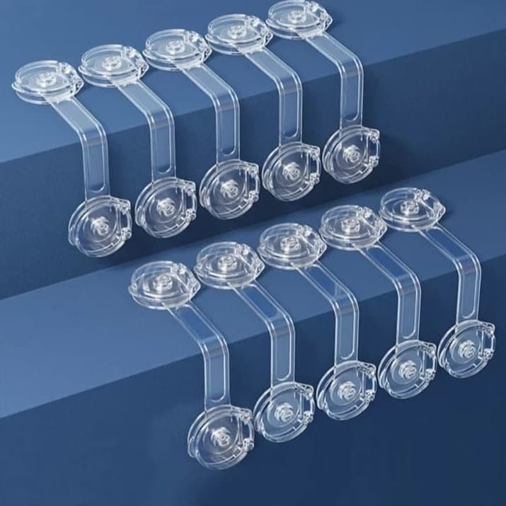 Kit 10 Travas Gavetas Armários Segurança Protetor Proteção Bebê Incolor