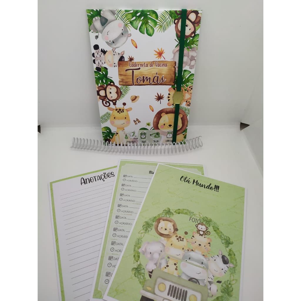 Capa e contra capa para encadernação de cadernetas de vacina
