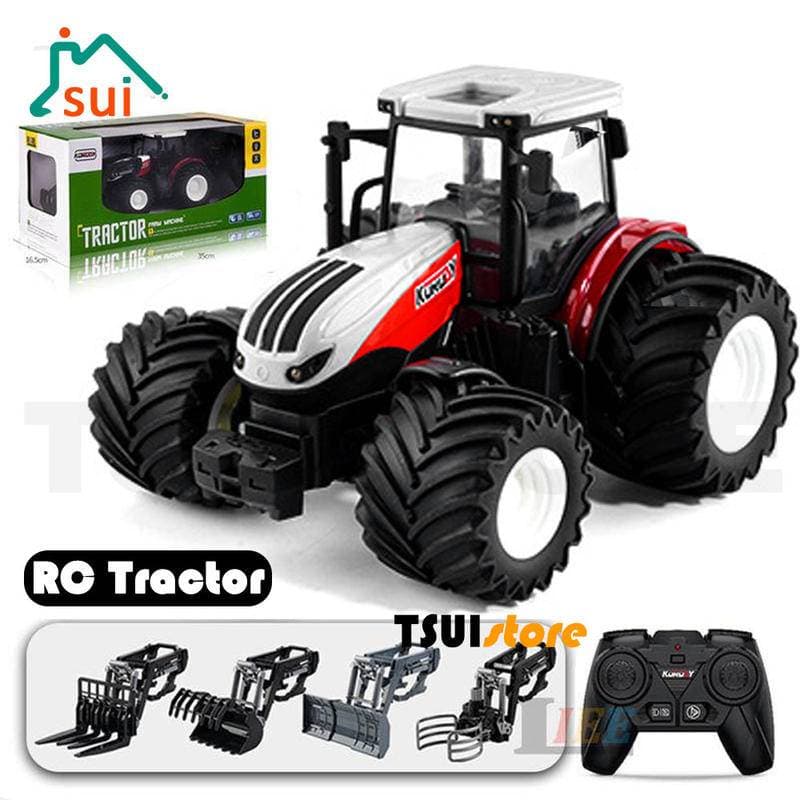 1 : 24 RC Fazenda Trator Truck Farming Machine Carro Caminhão Brinquedo 2.4G Engenharia De Controle Remoto Liga LED Brinquedos Presente Para Crianças