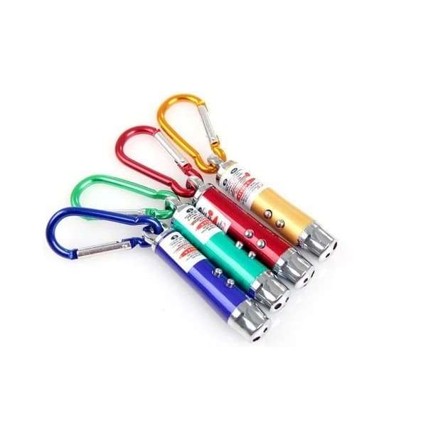 Laser Pointer Vermelho 3 Em 1 Chaveiro Lanterna Gato Brincar