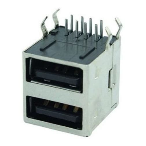 Conector Usb Tipo A Duplo 90 Graus Solda Placa