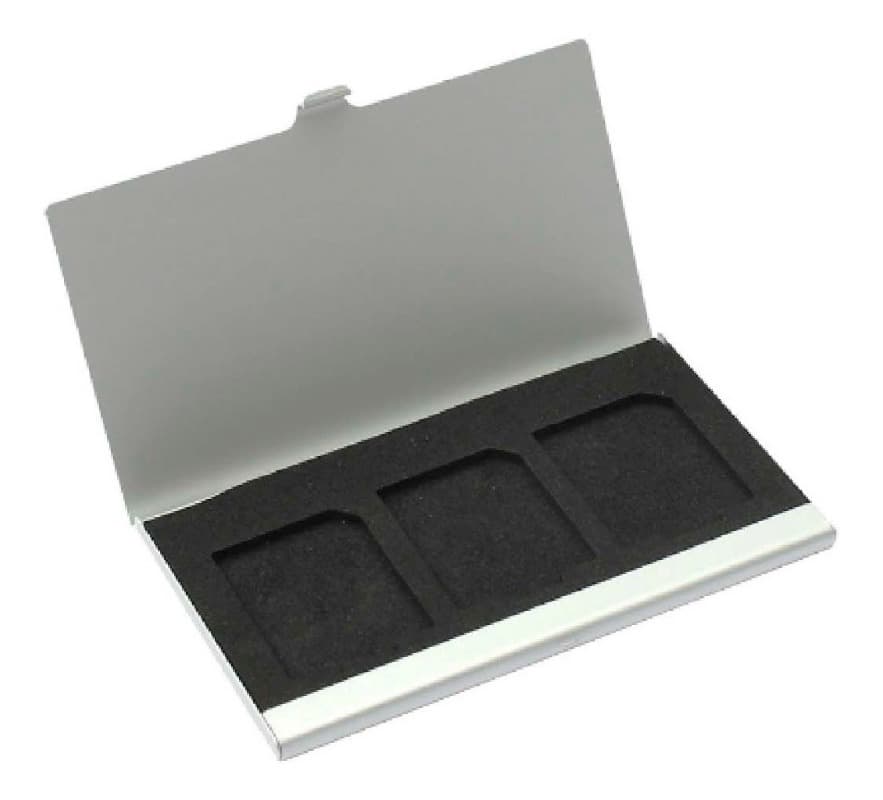 Case Sd Aluminio Porta Cartao De Memoria Sdhc 3 Cartoes