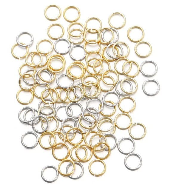 St.kunkka 50-200Pcs Argolinha Em Aço Inoxidável argola Elo para chaveiro/ pingente/ bijuteria/ cor prata ou dourado