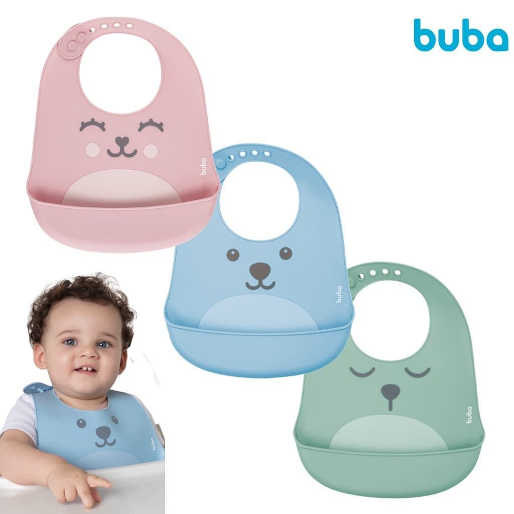Babador Bebê de Silicone Cata Pega Migalhas Gumy Infantil Alimentação Buba
