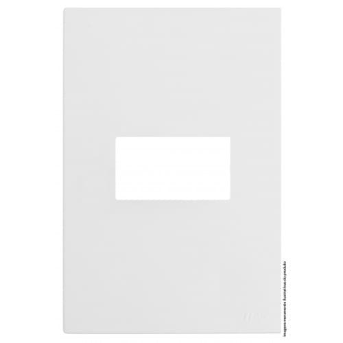 Placa P/ 1 Modulo Horizontal Com Suporte 4x2 - Recta Branco Satin Fosco - Brs12403-6br.