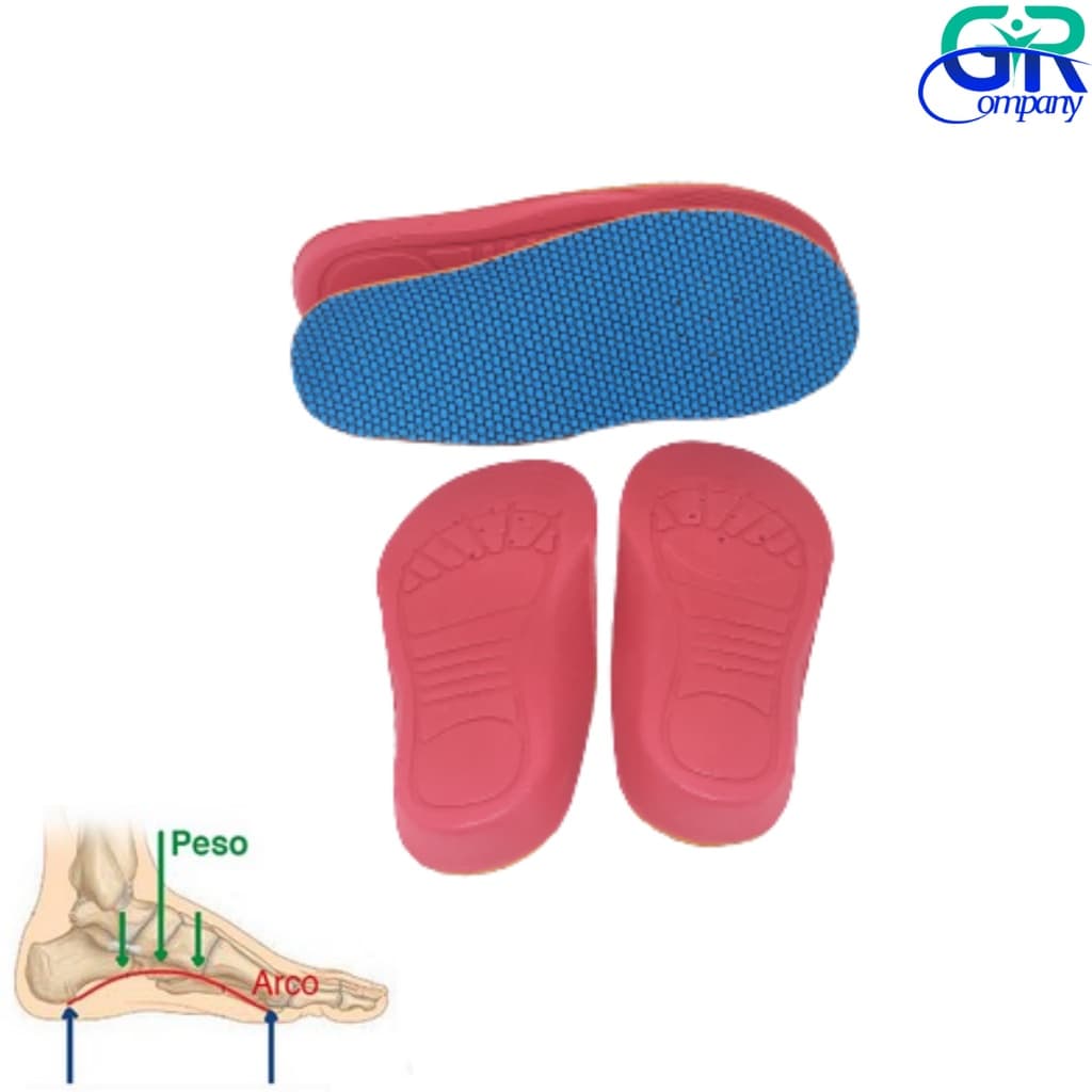 Par de Palmilha Ortopédica Infantil Pé Plano Joelho Valgo