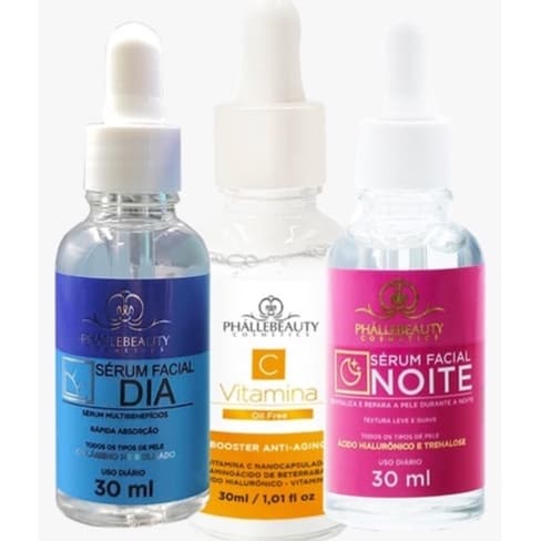 Kit Dia/Noite e Vitamina C 3 Séruns PhálleBeauty