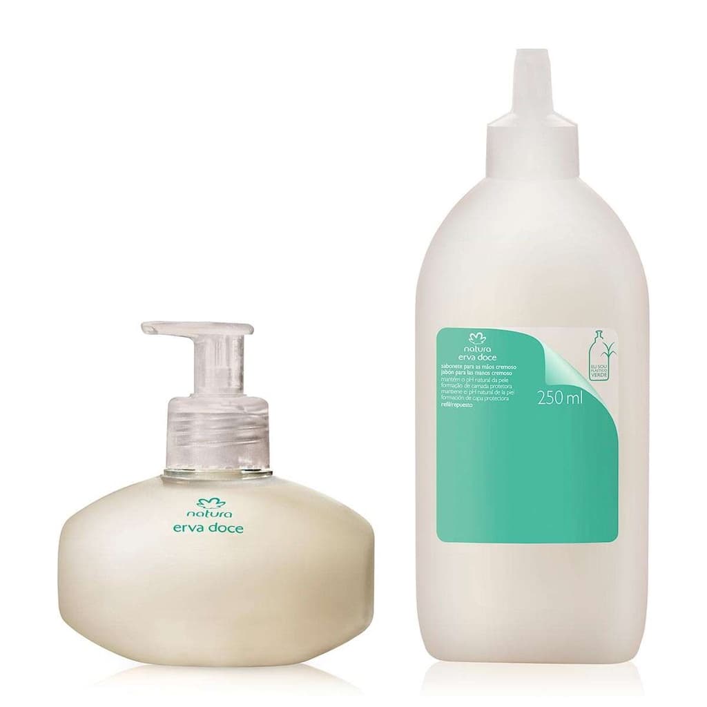 Sabonete Cremoso para as Mãos Erva Doce Natura - 250ml (Regular ou Refil)