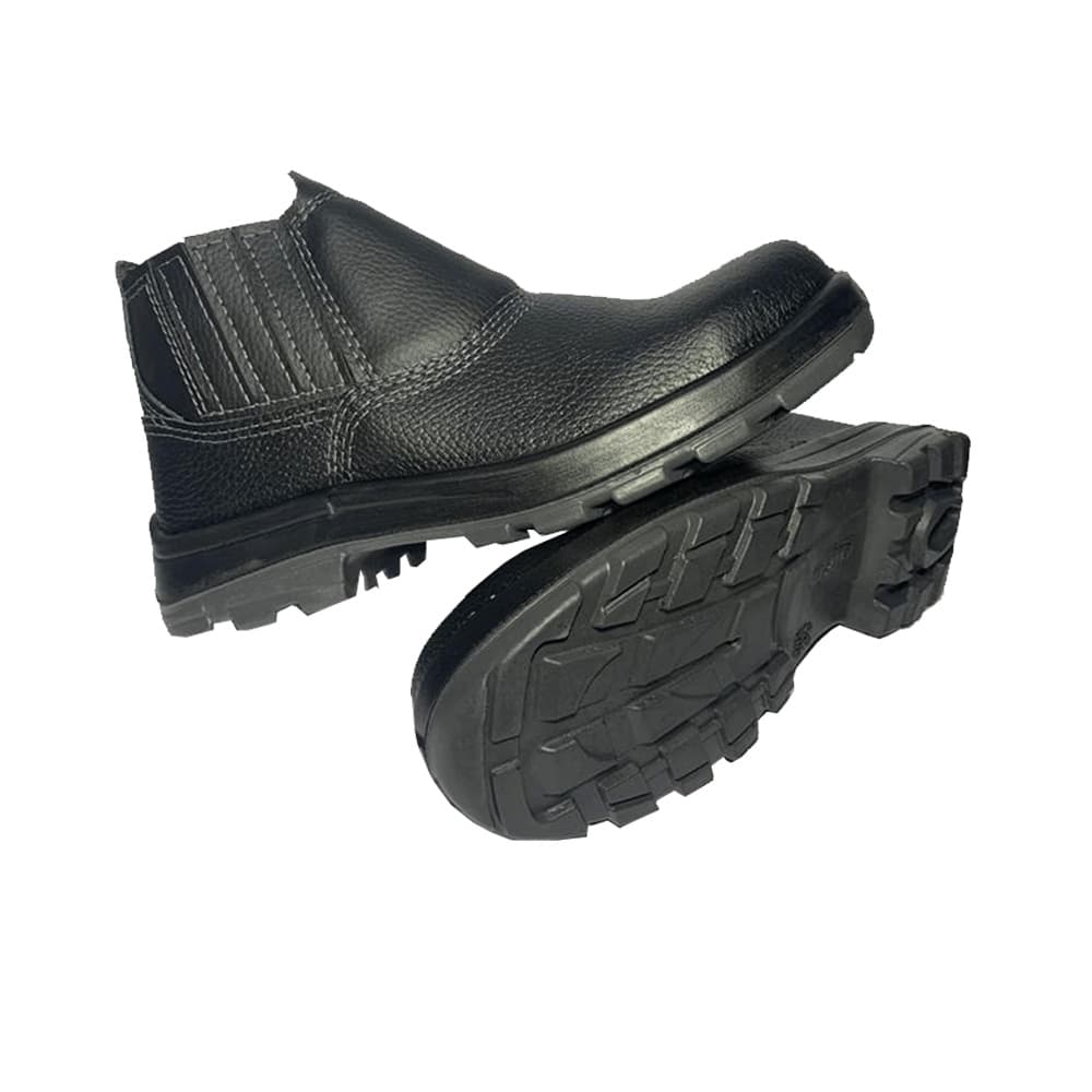 Botina bota de segurança Tenis masculino cano medio fechamento/elástico couro Bico/aço obra Usafe Fujiwara