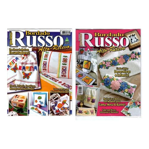 Kit 2 Revistas Bordado Ponto Russo