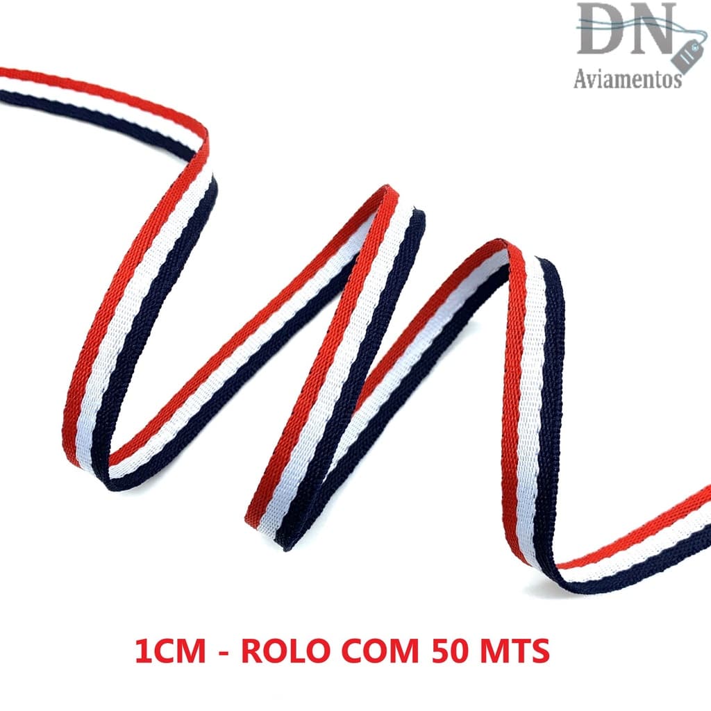 Cadarço Poliéster 3 Cores 1cm largura