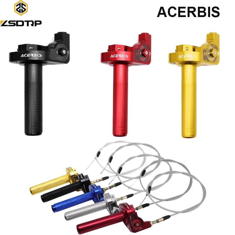 ACERBIS 22mm CNC Aluminum Acerbs Throttle Grip Quick Twister + Throttle Cable