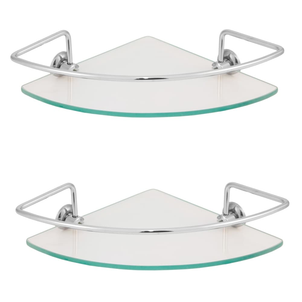 Kit 02 Porta Shampoo Suporte De Banheiro Shampoo Canto Vidro 6mm