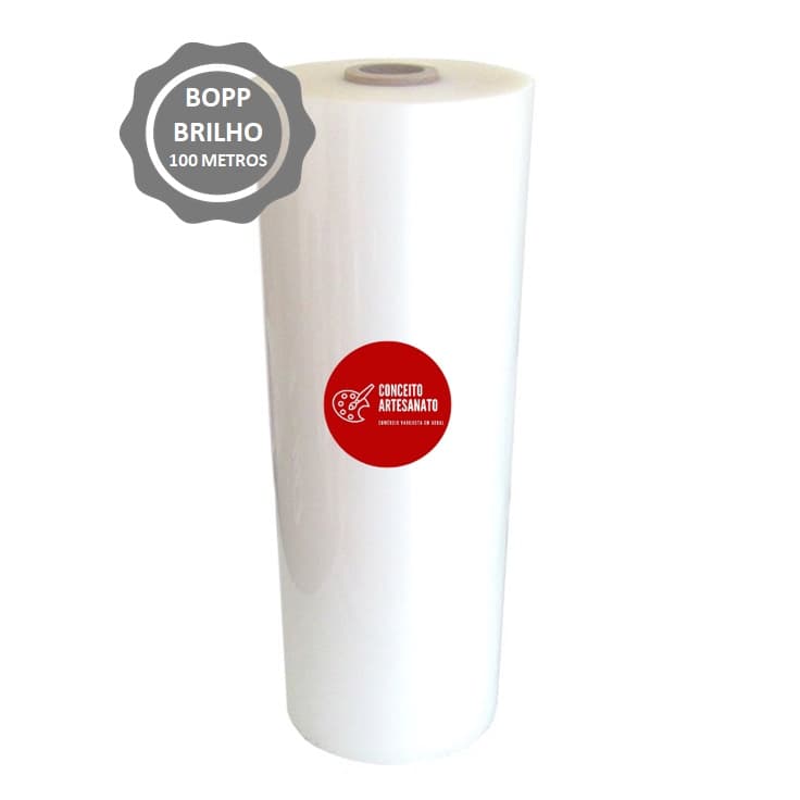 Bopp Brilho - Bobina de 22 cm X 100 Metros - TOP!