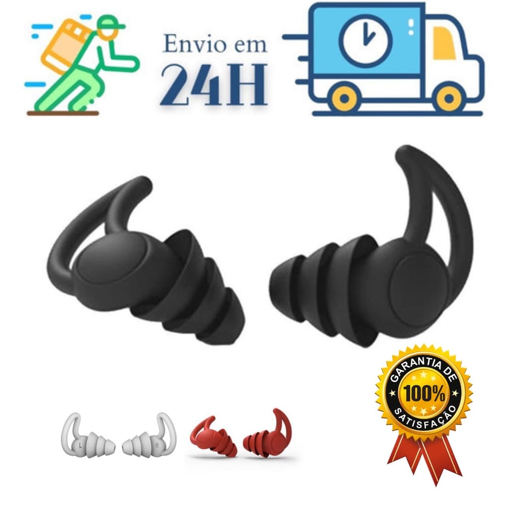 Tampão de Ouvido Para Dormir Protetor Auricular Silicone 3 Camadas de Proteção Dormir, Estudar, Ler
