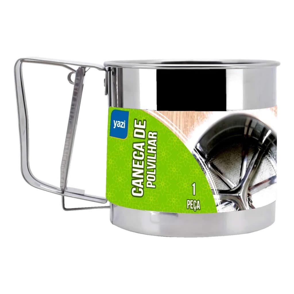 Polvilhador Inox Peneirar Caneca Farinha C/ Gatilho tapioca