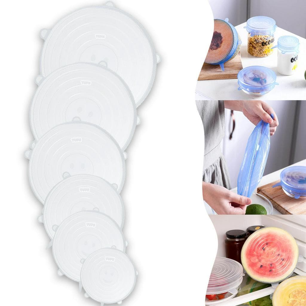 A Melhor Kit 6 Tampas Silicone, Tampa panela Elástica Reutilizável Elástica para Potes Tapoer Cozinha Flexível