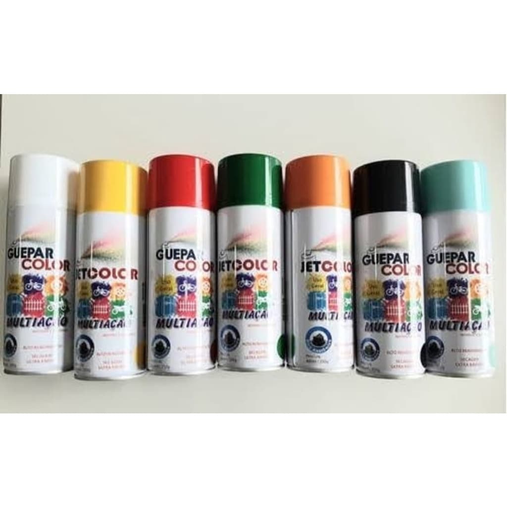 Aerossol Guepar Color Jet Tinta Spray | Secagem Rápida Acabamento Brilhante | Pintura Profissional