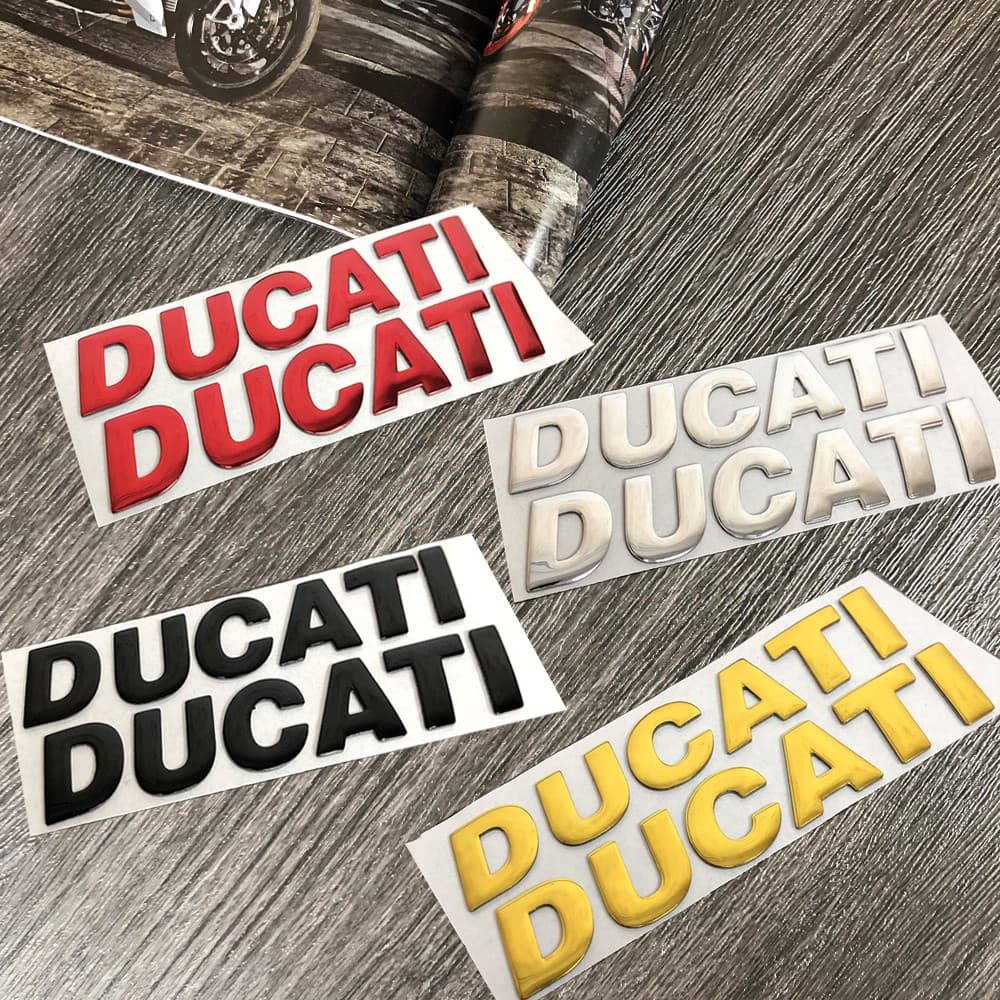 Logotipo 3D Ducati Emblema 1 Par De Autocolantes De Motocicletas Decalques De Crachá De Carenagem Para 1200 959A 848 EVO ABS 796 821 895