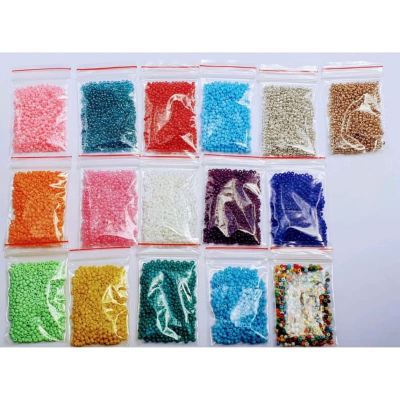 12000 Miçangas 1.9mm Para artesanato com cores variadas 16 pacotinhos