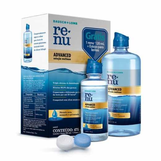 Kit Renu Advanced Solução De Limpeza Para Lentes De Contato / 475 ml