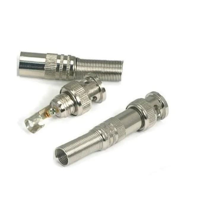 Kit com 4 unidades do Conector Bnc Macho Mola Parafuso 4mm Camera Cftv